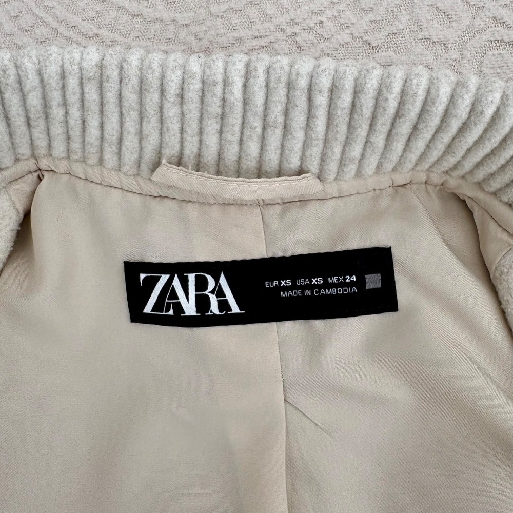 Women’s Wool Bomber Jacket Zara Size XS - Picture 3 of 4